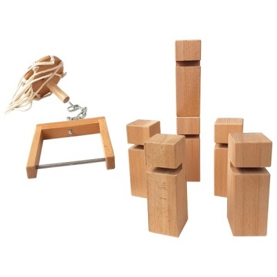 Torre de Froebel em Bolsa Algodao 6X6X17 Madeira de Faia 63882 Goki