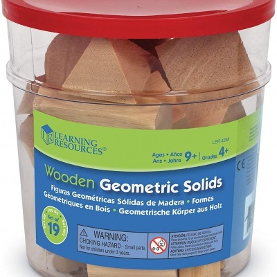 Blocos geométricos de madeira c/ 19 LER4298 +4 anos Learning Resources
