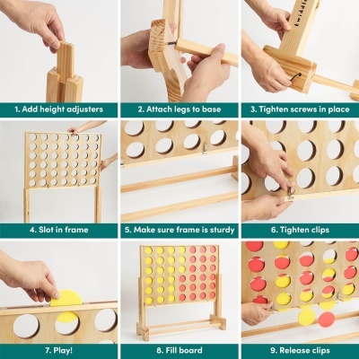 Jogo 4 em Linha Gigante Madeira 19057