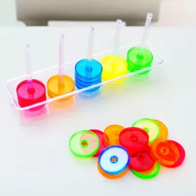 Ábaco Vertical Transparente P/Classificar Numeros, Côres e Quantidades JN0030