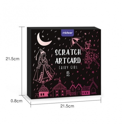 Scratch Art Card Girl 15Pcs +3 ANOS  MD4084 Mideer