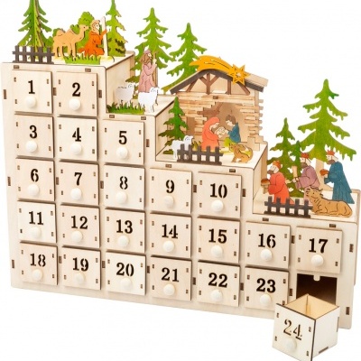 Calendario do Avento em Madeira C/Luz 11392