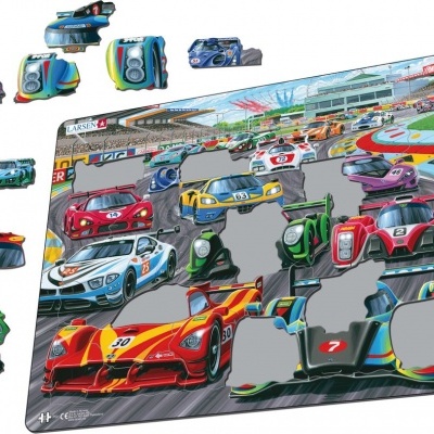 Puzzle Larsen Carros de Corrida PG1 +3 anos 38pcs