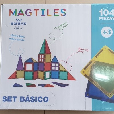 Set Construção Magnético Magtiles 104 Building 411269 amy +3 anos
