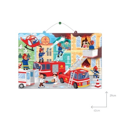 Puzzle 48pcs Colorir 2 Faces + Carro Bombeiros +3 anos  Giros Play