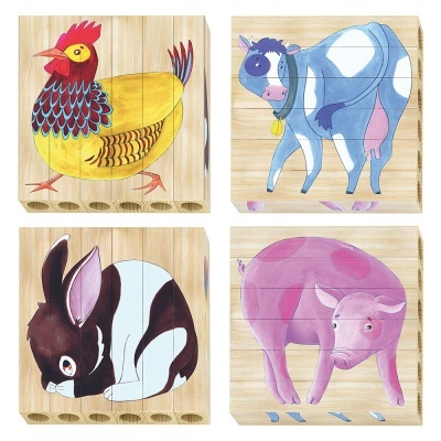 Puzzle Madeira  c/4 GiocaWood 6pcs 0711 +2 anos Quercetti