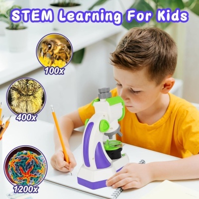 Microscópio Infantil  C/Luz  100x 400x 1000x SlideShow  11044