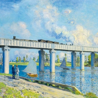 Puzzle Bluebird 1000 Claude Monet -Railway Bridge at Argenteuil, 1873 60038