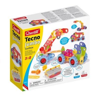 Jogo Tecno Jumbo Caixa de Ferramentas 90pcs +3 anos QCT06150 Quercetti