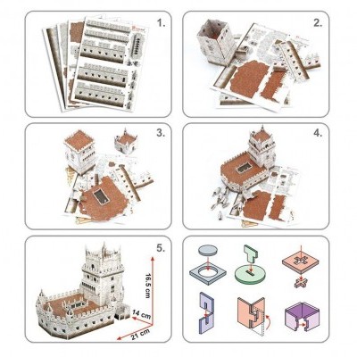 Puzzle 3D Torre de Belem C711H  CubicFun +6 anos