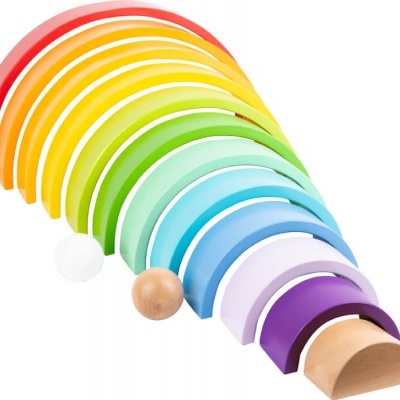 Set de Construção em Madeira Arco Iris +12 meses 11412 Small Foot