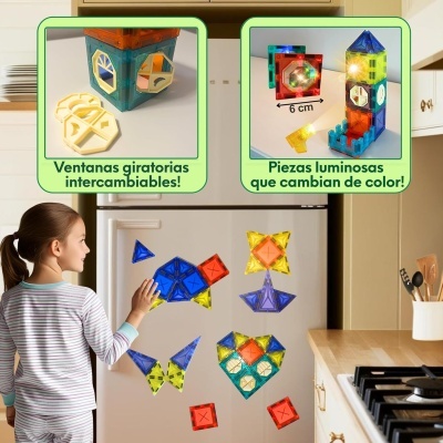 Blocos de Construções Magneticas C/Luz  76pcs TT623