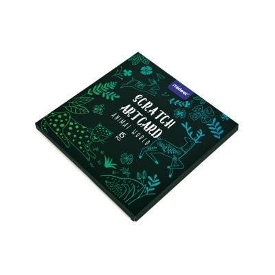 Scratch Art Card Animal World 15 Pcs +3 anos MD4083 Mideer