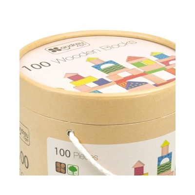 100 Blocos de Madeira 16370 + 2 anos Andreu Toys