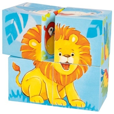 Puzzle Dados Animais Selvagens 8x8x4- 6 Modelos  +2 anos 57434