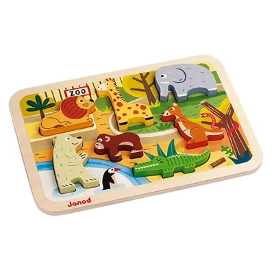 Puzzle Madeira Chunky Zoo J07022 +18 meses Janod