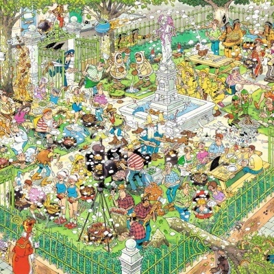 Puzzle Jumbo 2X1000 Jan Van Haasteren Food Festival 19099 +12 anos