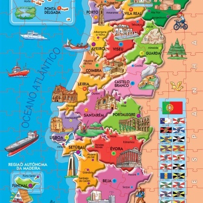 Puzzle Educa 150 Mapa Distritos Portugal 16929 Educa +6 anos