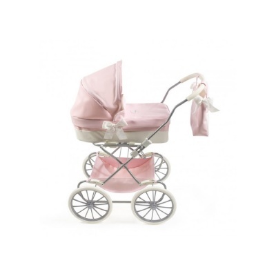 Carro de Bonecas Cucu Classico Rosa/Branco Polipiel 65048 La Ninna +4 anos