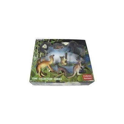 Caixa de brinquedos de figuras de animais selvagens em plástico