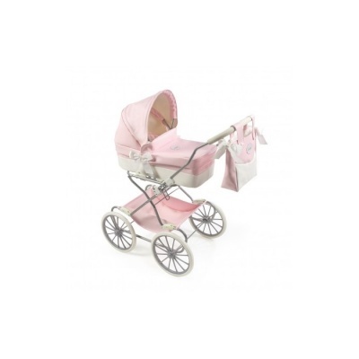 Carro de Bonecas Cucu Classico Rosa/Branco Polipiel 65048 La Ninna +4 anos