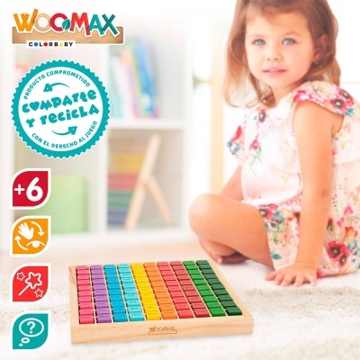 Tábua de Multiplicação Madeira 101 peças Multicolor 46359