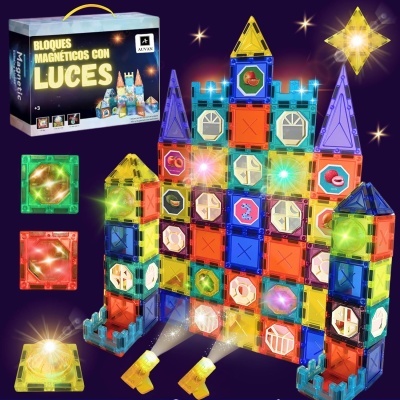 Blocos de Construções Magneticas C/Luz  76pcs TT623