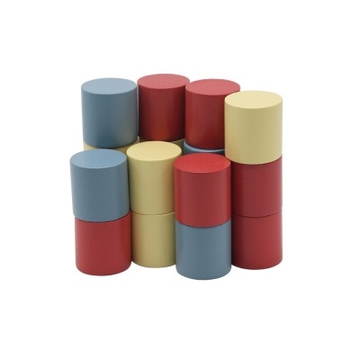 Jogo Raciocínio Blocos de Cilindros de Madeira 3D +3 anos Kabi