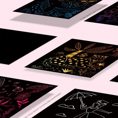 Scratch Art Card Girl 15Pcs +3 ANOS  MD4084 Mideer