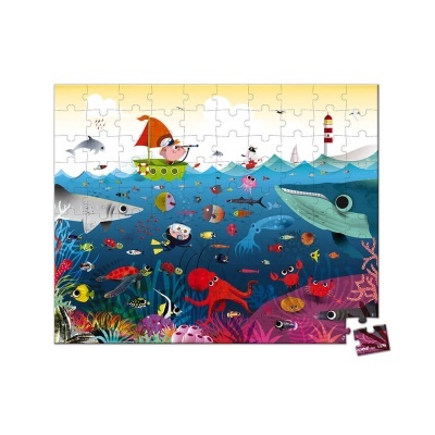 Puzzle o Mundo Submarino c/100 pcs J02617 +6 anos Janod