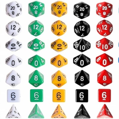 Dados Poliedricos c/7 cores +5 anos 2610