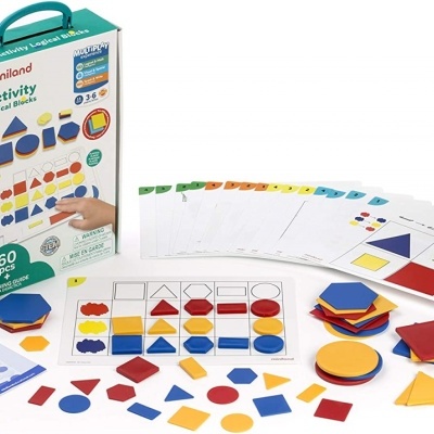 Blocos Lógicos c/16 Atividades + Guia Didático 95042 +3 anos Miniland