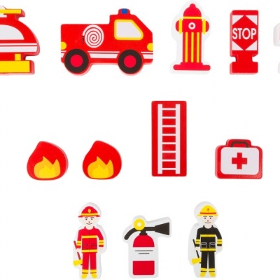 Mala Estacao de Bombeiros c/13 pcs +3 anos 11112 Small Foot