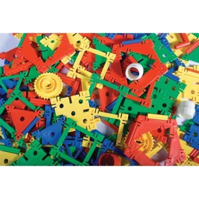 Peças de plástico coloridas para construção e montagem