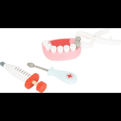 Kit Dentista Madeira 2 em 1  22 peças 11743 +3 anos Small Foot