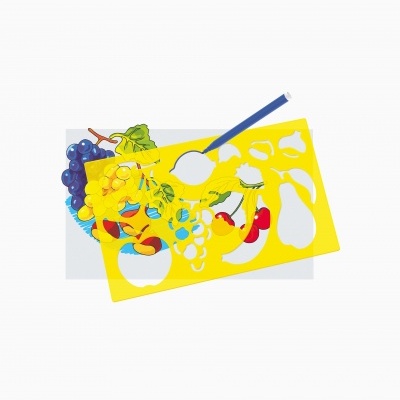 Jogo Stencil Frutas e Vegetais QCT02612 +4 anos Quercetti