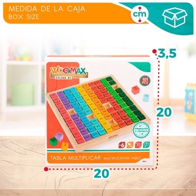 Tábua de Multiplicação Madeira 101 peças Multicolor 46359