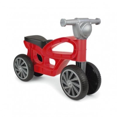 Bicicleta infantil vermelha de plástico com rodas largas