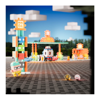 Marioinex Mini Waffle City Posto de Gasolina 148pcs