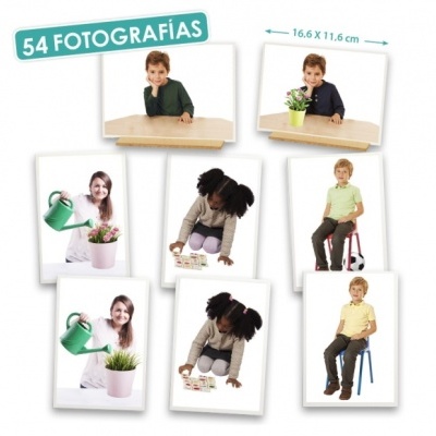 54 fotografias de crianças em poses diversas para material educativo.