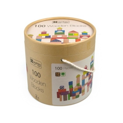 100 Blocos de Madeira 16370 + 2 anos Andreu Toys