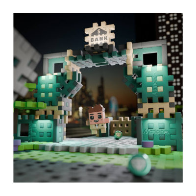 Marioinex Mini Waffle City Assalto ao Banco 148pcs MX906712