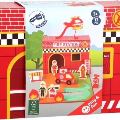 Mala Estacao de Bombeiros c/13 pcs +3 anos 11112 Small Foot