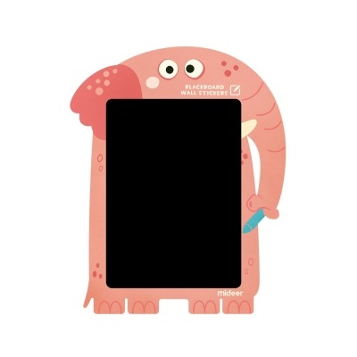 Adesivo de parede de elefante cor-de-rosa com quadro negro e giz azul