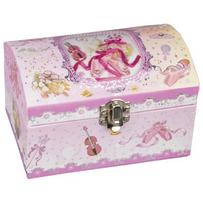 Caixa decorativa rosa com bailarina e sapatilhas de balé