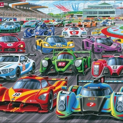 Puzzle Larsen Carros de Corrida PG1 +3 anos 38pcs