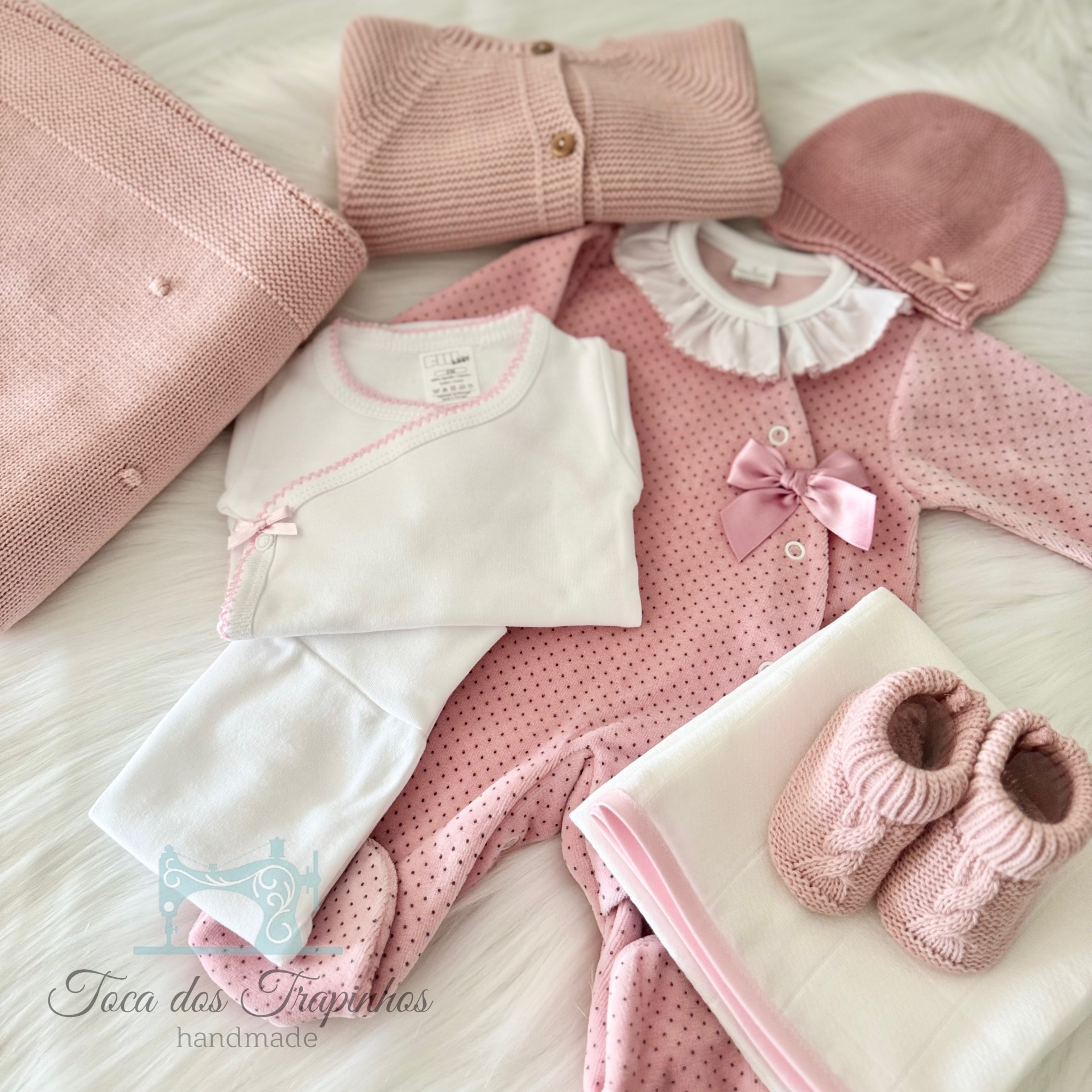 Love Box Rosa Blush - Babygrow Laço