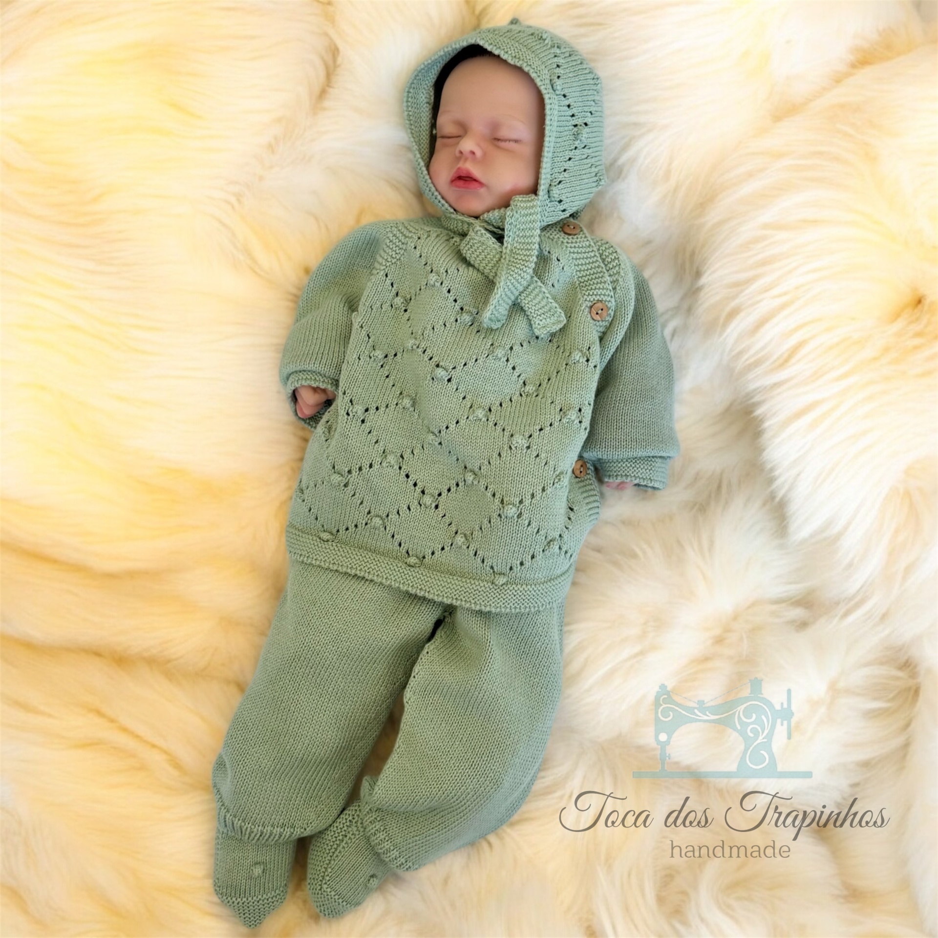 Conjunto Malha Verde - 4 Peças