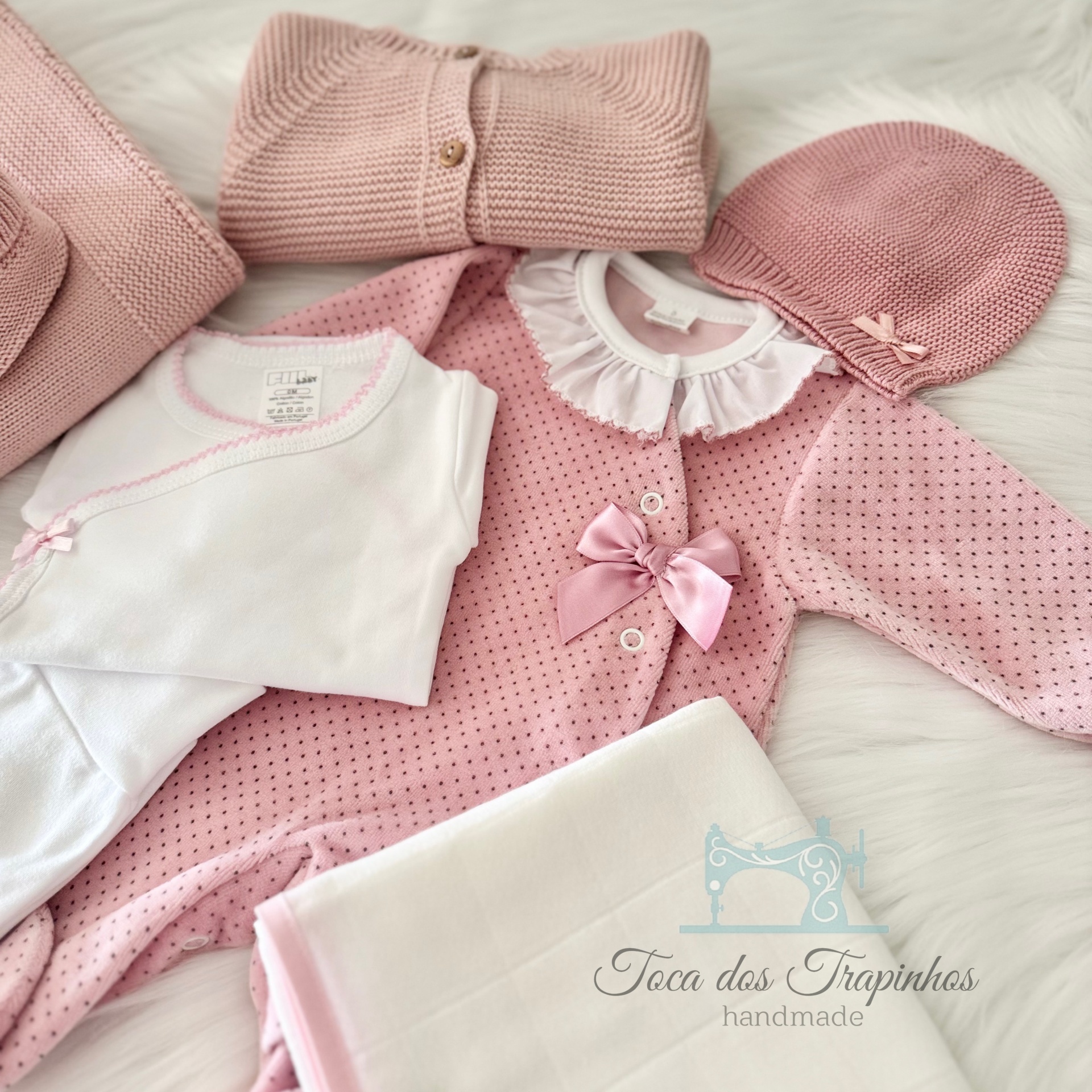 Love Box Rosa Blush - Babygrow Laço