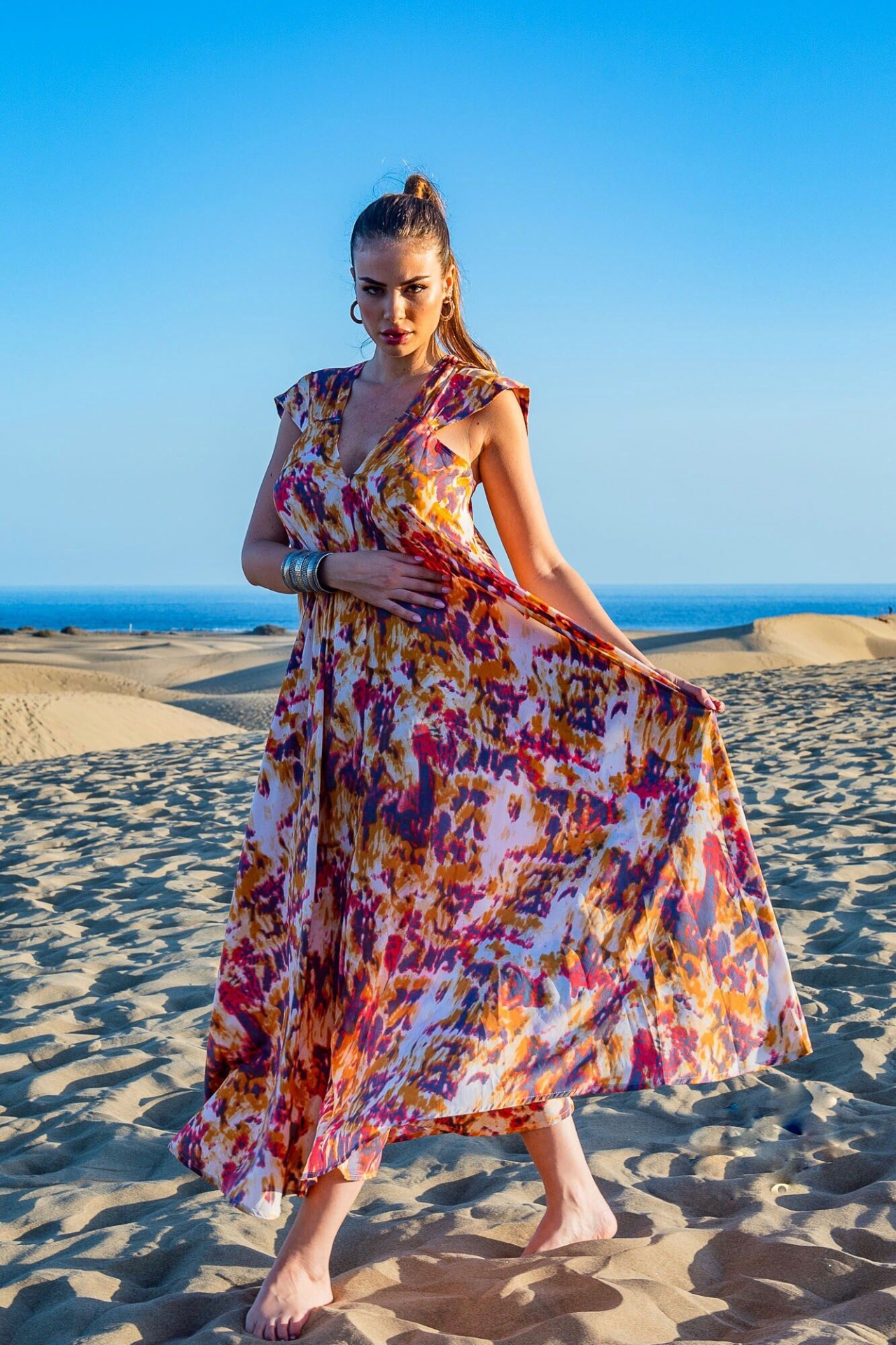 Vestido comprido LILY GOLD&SILVER